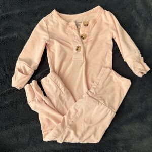 2pc Bamboo Button Top & Bottom | Pearl Pink